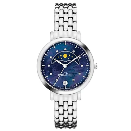 ΡΟΛΟΙ BERGSTERN  B041L198 BERGSTERN Brilliance Crystals Silver Stainless Steel Bracelet