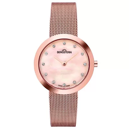 ΡΟΛΟΙ BERGSTERN  B044L209 BERGSTERN Brilliance Crystals Rose Gold Stainless Steel Bracelet