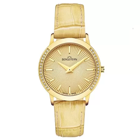 ΡΟΛΟΙ BERGSTERN  B033L163 BERGSTERN Brilliance Crystals Yellow Leather Strap