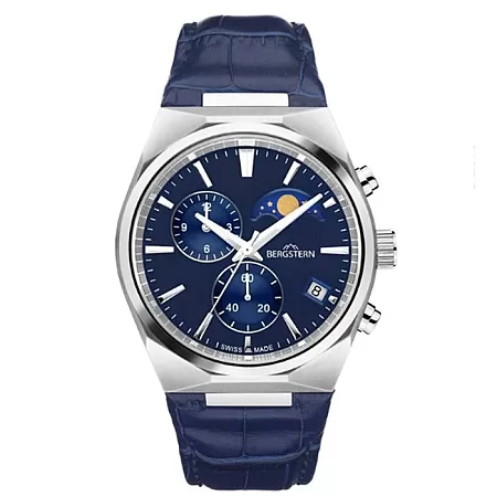 ΡΟΛΟΙ BERGSTERN  B049G231 BERGSTERN Harmony Chronograph Blue Leather Strap