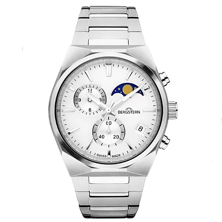 ΡΟΛΟΙ BERGSTERN  B049G233 BERGSTERN Harmony Chronograph Silver Stainless Steel Bracelet
