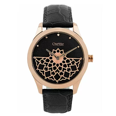 ΡΟΛΟΙ OXETTE 11X65-00185 OXETTE Crochet Black Leather Strap