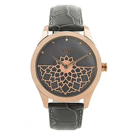 ΡΟΛΟΙ OXETTE 11X65-00184 OXETTE Crochet Grey Leather Strap