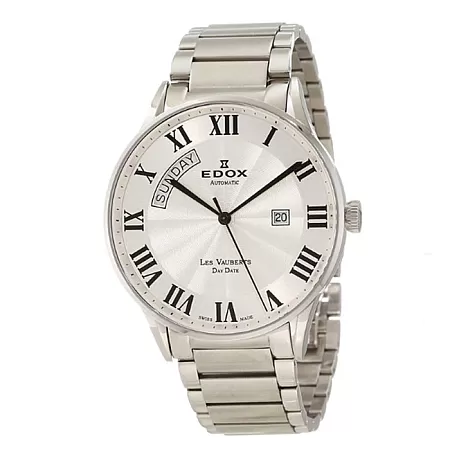 Ρολόι EDOX  83011-3B-AIN EDOX Les Vauberts Automatic Silver Stainless Steel Bracelet