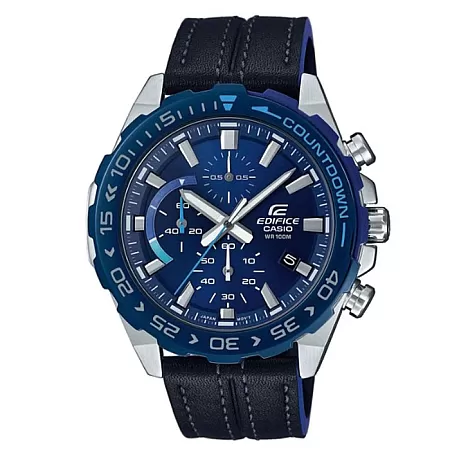 ΡΟΛΟΙ CASIO  EFR-566BL-2AVUEF CASIO Edifice Chronograph Black Leather Strap