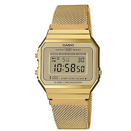 ΡΟΛΟΙ CASIO  A-700WEMG-9AEF CASIO Collection Chronograph Gold Stainless Steel Bracelet