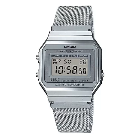 ΡΟΛΟΙ CASIO  A-700WEM-7AEF CASIO Collection Chronograph Silver Stainless Steel Bracelet