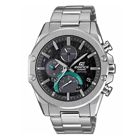 ΡΟΛΟΙ CASIO  EQB-1000D-1AER CASIO Edifice Solar Dual Time Chronograph Silver Stainless Steel Bracelet