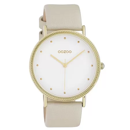ΡΟΛΟΙ OOZOO  C10416 OOZOO Timepieces Beige Leather Strap