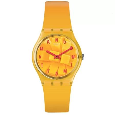 ΡΟΛΟΙ SWATCH  GO119 SWATCH Coeur De Mangue Orange Silicone Strap