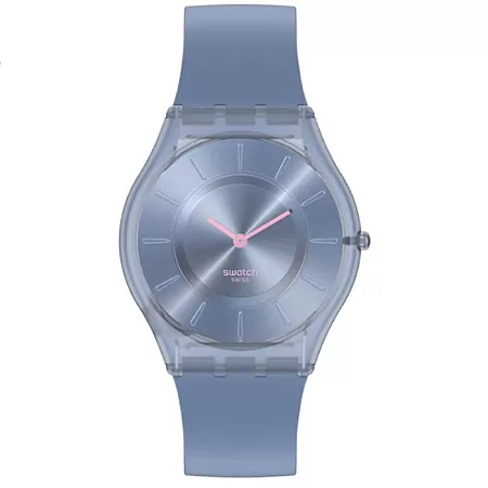ΡΟΛΟΙ SWATCH  SS08N100 SWATCH Skin Denim Blue Black Silicone Strap