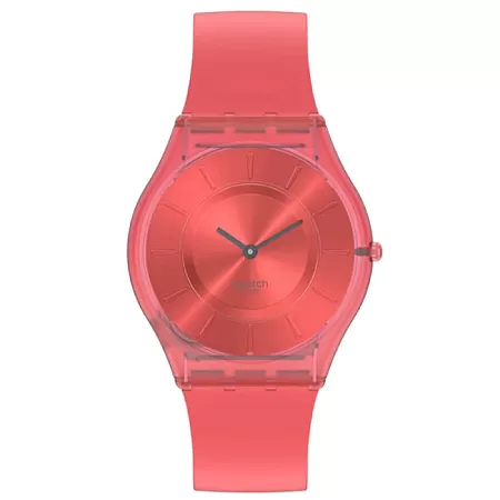 ΡΟΛΟΙ SWATCH  SS08R100 SWATCH Skin Sweet Coral Black Silicone Strap