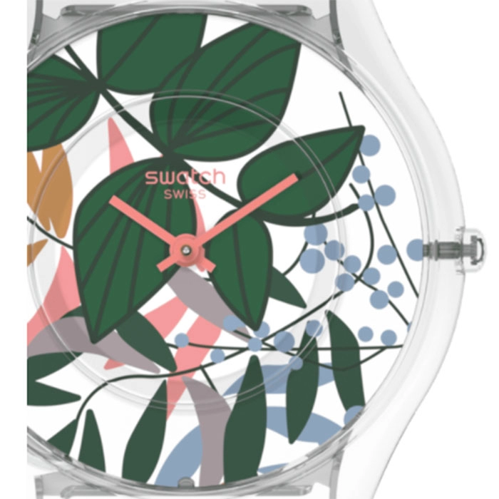 ΡΟΛΟΙ SWATCH  SS08K111 SWATCH Skin Classic Biosourced Leaves Jungle Multicolor Silicone Strap