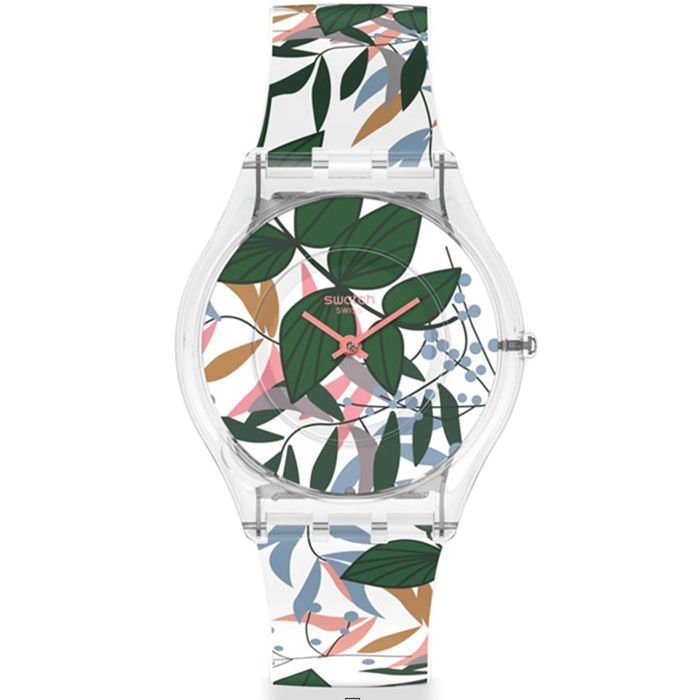 ΡΟΛΟΙ SWATCH  SS08K111 SWATCH Skin Classic Biosourced Leaves Jungle Multicolor Silicone Strap