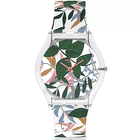 ΡΟΛΟΙ SWATCH  SS08K111 SWATCH Skin Classic Biosourced Leaves Jungle Multicolor Silicone Strap