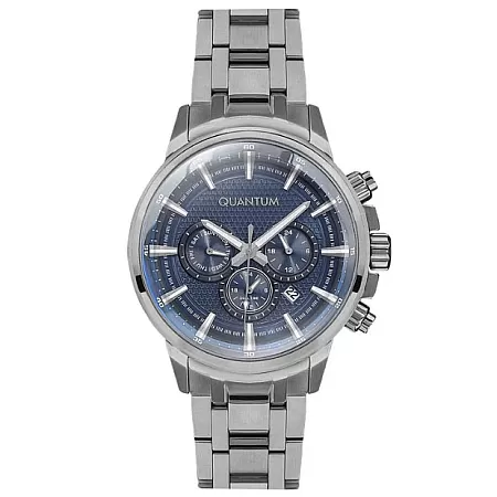 ΡΟΛΟΙ QUANTUM   PWG927.090 QUANTUM Dual Time Silver Metallic Bracelet