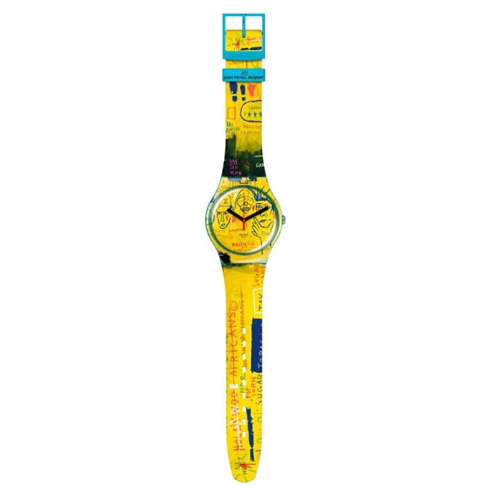 ΡΟΛΟΙ SWATCH SUOZ354 SWATCH Hollywood Africans By  Jm  Basquiat Multicolor Silicone Strap