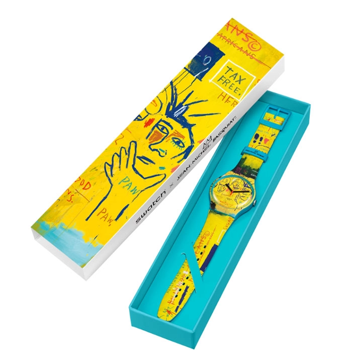 ΡΟΛΟΙ SWATCH SUOZ354 SWATCH Hollywood Africans By  Jm  Basquiat Multicolor Silicone Strap