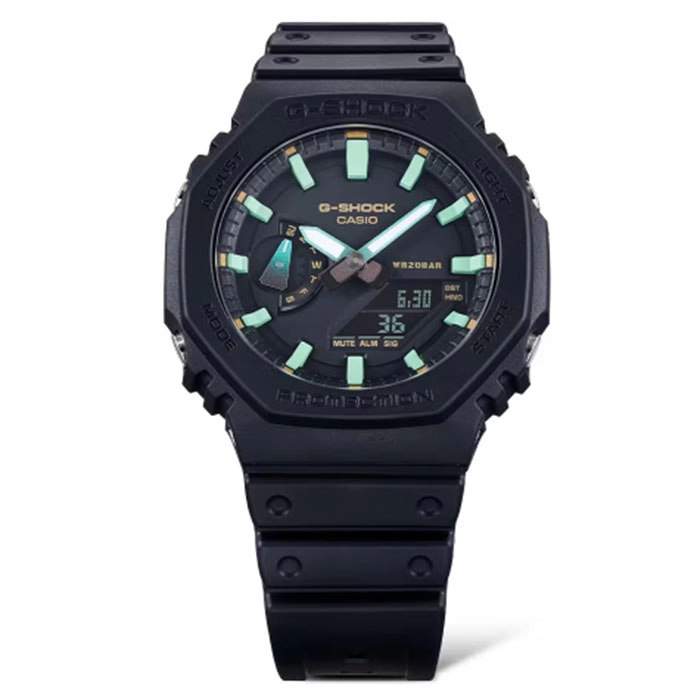 ΡΟΛΟΙ CASIO GA-2100RC-1AER CASIO G-SHOCK Chronograph Black Rubber Strap