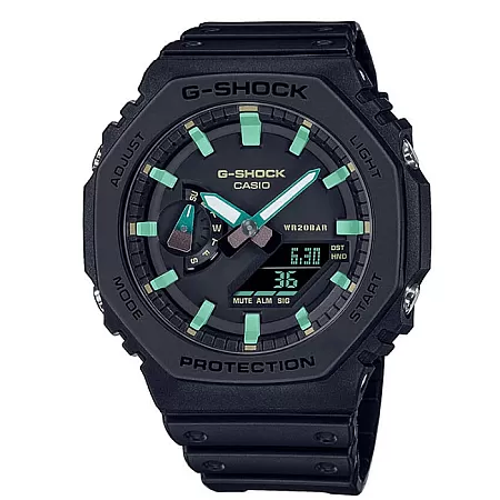 ΡΟΛΟΙ CASIO GA-2100RC-1AER CASIO G-SHOCK Chronograph Black Rubber Strap