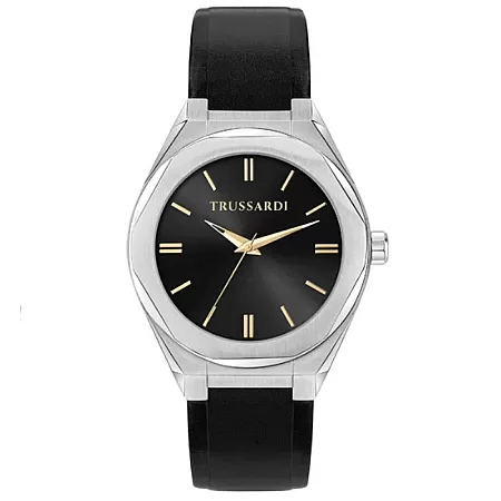 ΡΟΛΟΙ TRUSSARDI R2451156001 TRUSSARDI Brink Black Leather Strap