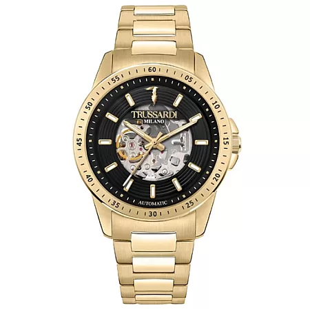 ΡΟΛΟΙ TRUSSARDI R2423153001 TRUSSARDI Τ-Hawk Automatic Gold Metallic Bracelet