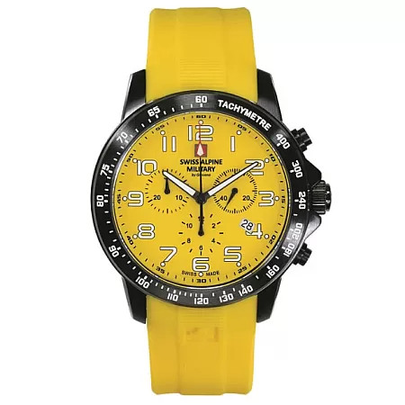 ΡΟΛΟΙ SWISS ALPINE MILITARY SAM7064.9878 SWISS ALPINE MILITARY Ranger Chronograph Yellow Silicone Strap