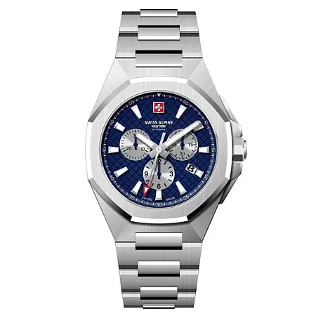 ΡΟΛΟΙ SWISS ALPINE MILITARY SAM7005.9135 SWISS ALPINE MILITARY Avenger Chronograph Silver Stainless Steel Bracelet