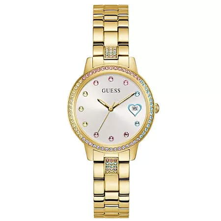 ΡΟΛΟΙ GUESS GW0657L2 GUESS Three Of Hearts Crystals Gold Stainless Steel Bracelet