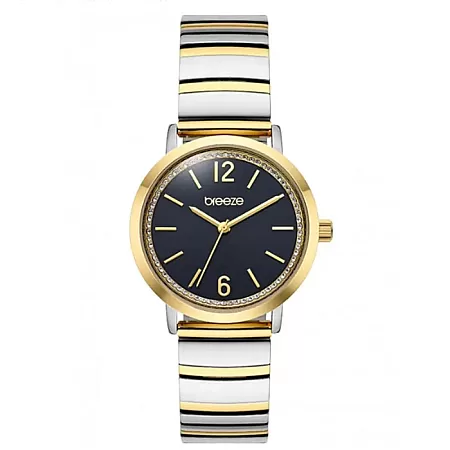 ΡΟΛΟΙ BREEZE 712571.2 BREEZE Halo Crystals Two Tone Stainless Steel Bracelet