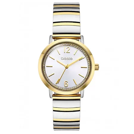 ΡΟΛΟΙ BREEZE 712571.1 BREEZE Halo Crystals Two Tone Stainless Steel Bracelet