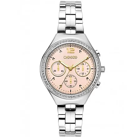 ΡΟΛΟΙ BREEZE  612561.4 BREEZE Absolute Swarovski Chronograph Silver Stainless Steel Bracelet