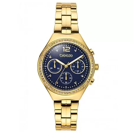ΡΟΛΟΙ BREEZE  212561.3 BREEZE Absolute Swarovski Chronograph Gold Stainless Steel Bracelet