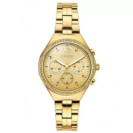 ΡΟΛΟΙ BREEZE  212561.2 BREEZE Absolute Swarovski Chronograph Gold Stainless Steel Bracelet