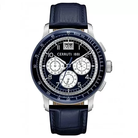 ΡΟΛΟΙ CERRUTI  CIWGC0084603 CERRUTI Petroio Chronograph Blue Leather Strap