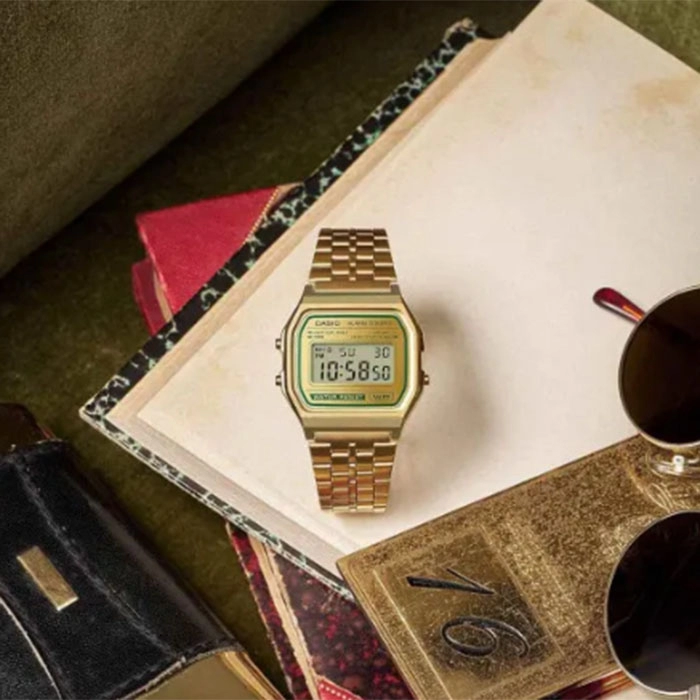 ΡΟΛΟΙ  CASIO  A-158WEGV-9AEF CASIO Vintage Chronograph Gold Stainless Steel Bracelet