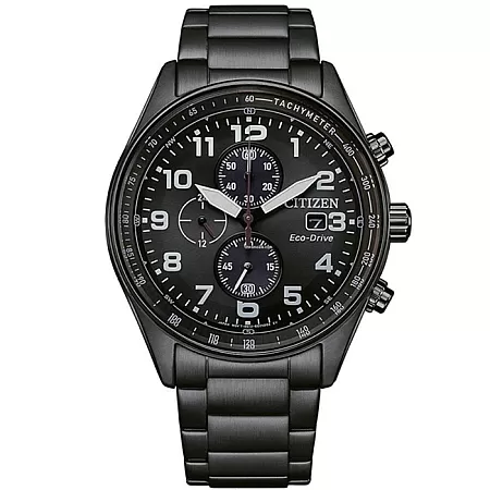 ΡΟΛΟΙ  CITIZEN CA0775-79E CITIZEN Eco-Drive Chronograph  Black  Stainless Steel Bracelet