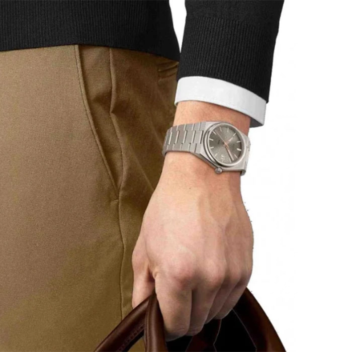 ΡΟΛΟΙ TISSOT  T1378074406100 TISSOT T-Classic PRX Powermatic 80 Silver Titanium Bracelet