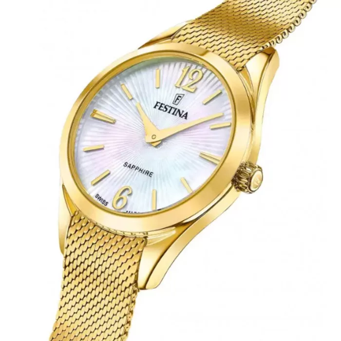 ΡΟΛΟΙ FESTINA F20077/1 FESTINA Swiss Made Gold Stainless Steel Bracelet