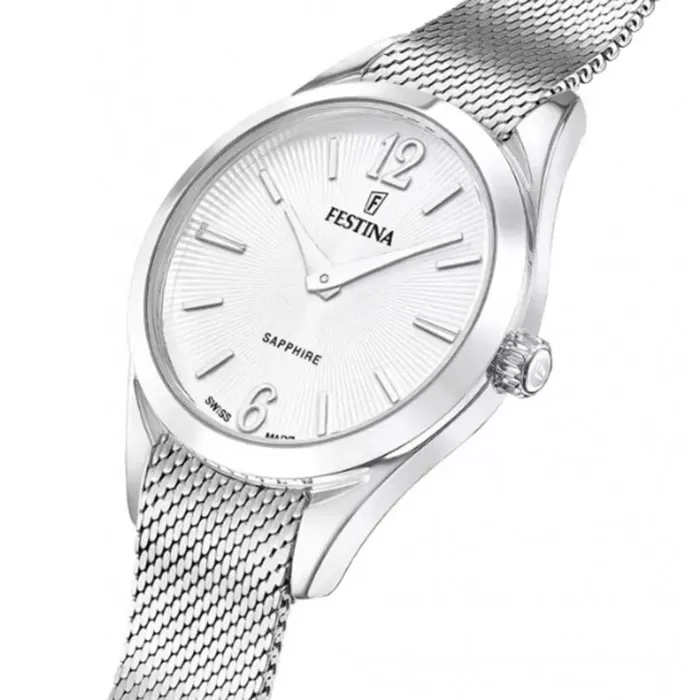 ΡΟΛΟΙ FESTINA F20076/1 FESTINA Swiss Made Silver Stainless Steel Bracelet