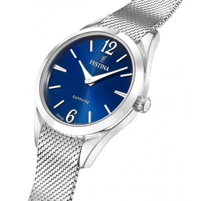 ΡΟΛΟΙ FESTINA F20076/3 FESTINA Swiss Made Silver Stainless Steel Bracelet