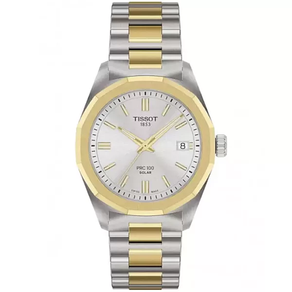 ΡΟΛΟΙ TISSOT  T1518222203100 TISSOT T-Classic PRC 100 Solar Two Tone Stainless Steel Bracelet