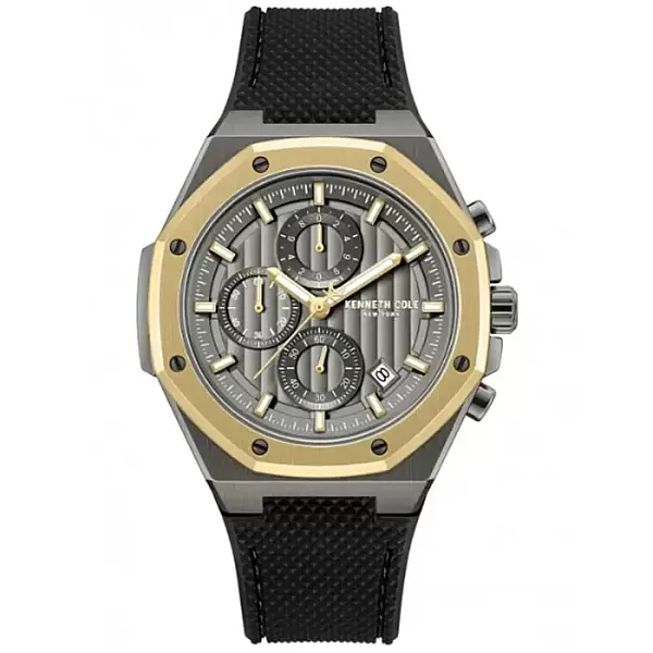 Ρολόι KENNETH COLE KCWGO0100102 KENNETH COLE Benson Chronograph Black Silicone Strap