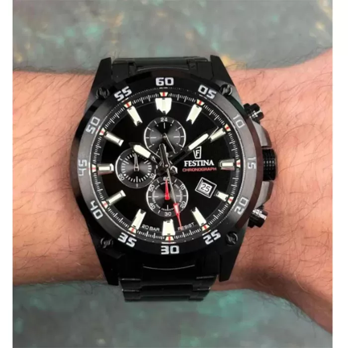ΡΟΛΟΙ FESTINA  F20735/3 FESTINA Chronograph Black Stainless Steel Bracelet