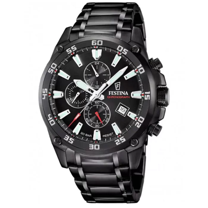 ΡΟΛΟΙ FESTINA  F20735/3 FESTINA Chronograph Black Stainless Steel Bracelet