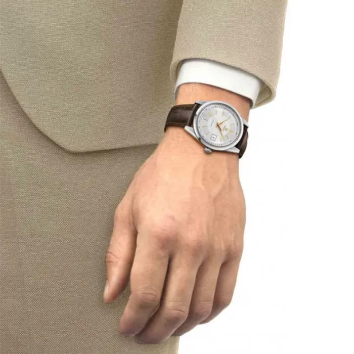 ΡΟΛΟΙ TISSOT  T1574071603100 TISSOT Heritage Visodate Powermatic 80 Brown Leather Strap