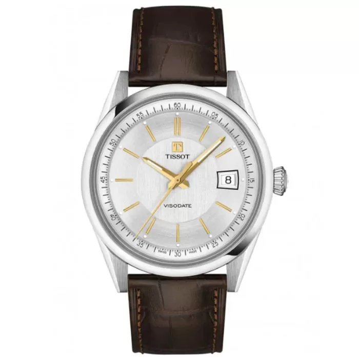 ΡΟΛΟΙ TISSOT  T1574071603100 TISSOT Heritage Visodate Powermatic 80 Brown Leather Strap