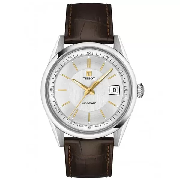 ΡΟΛΟΙ TISSOT  T1574071603100 TISSOT Heritage Visodate Powermatic 80 Brown Leather Strap