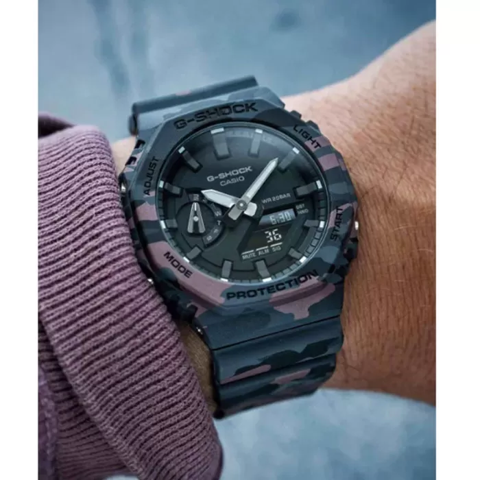 ΡΟΛΟΙ CASIO GA-2100CM-8AER G-SHOCK Chronograph Camo Bio-based Resin Strap