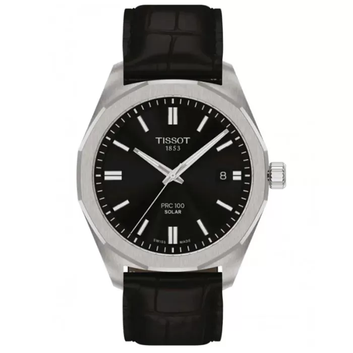 ΡΟΛΟΙ TISSOT  T1514221605100 TISSOT T-Classic PRC 100 Solar Black Leather Strap
